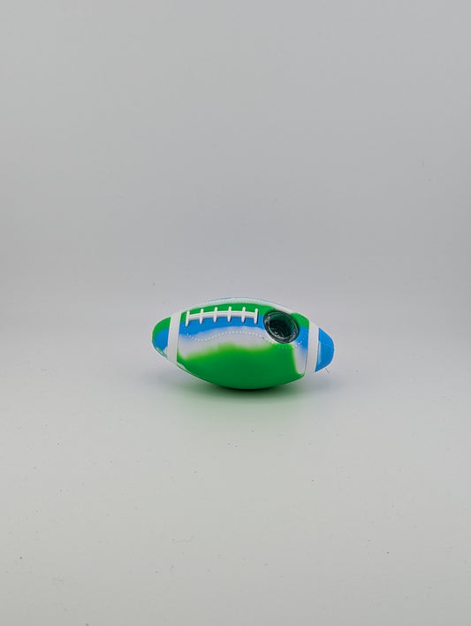 4" Silicone Football Hand Pipe W/ Glass Bowl - Assorted Colors