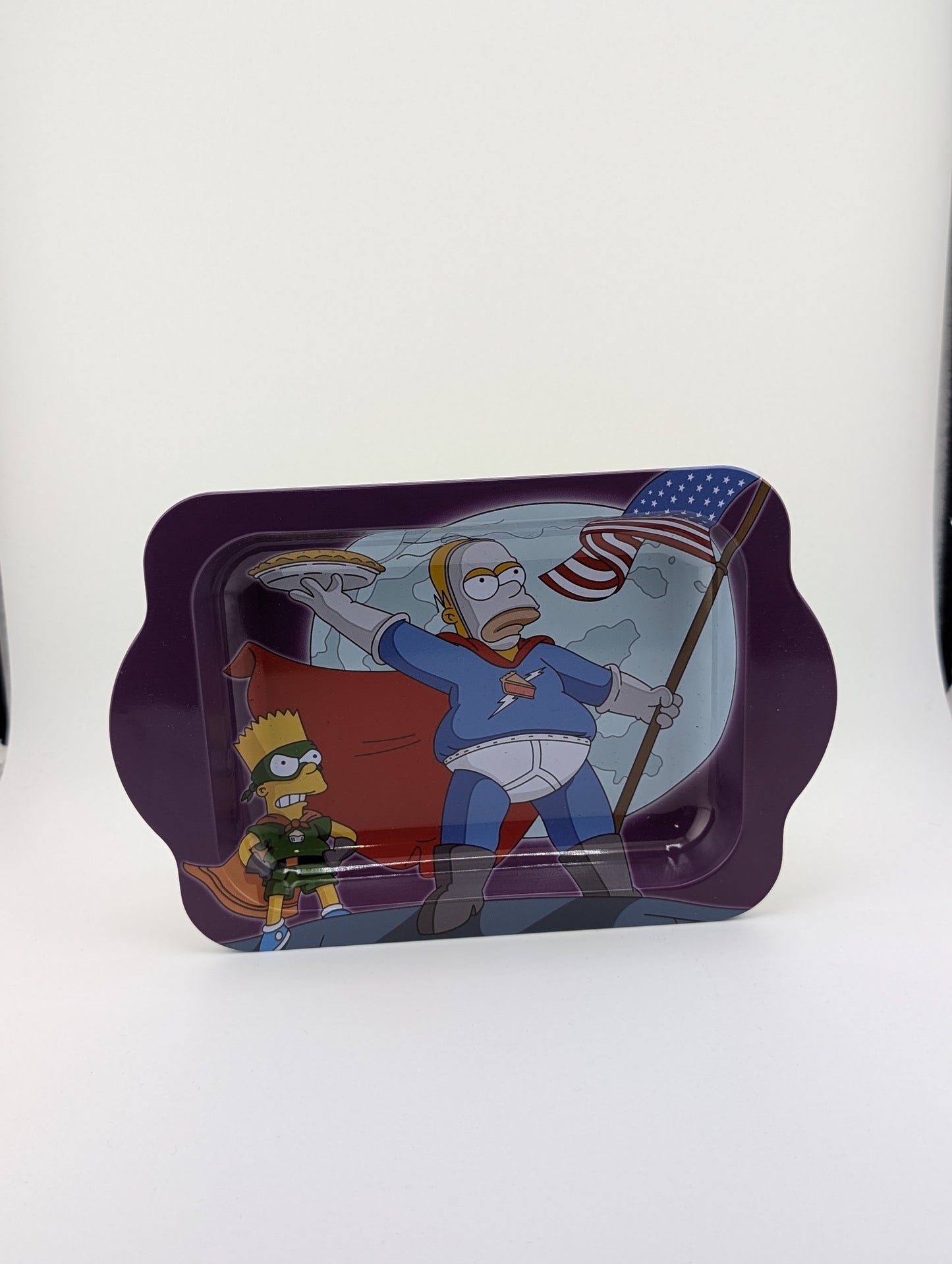 Bart & Homer Simpsons Super Heros Metal Rolling Tray (Mini)