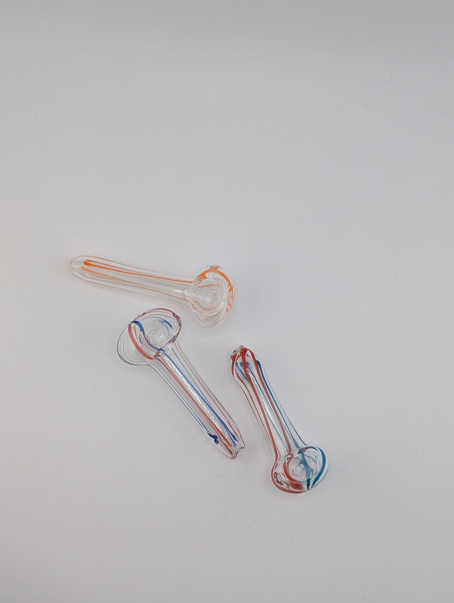 3" Thin Wig Wag Glass Hand Pipe-Assorted Colors
