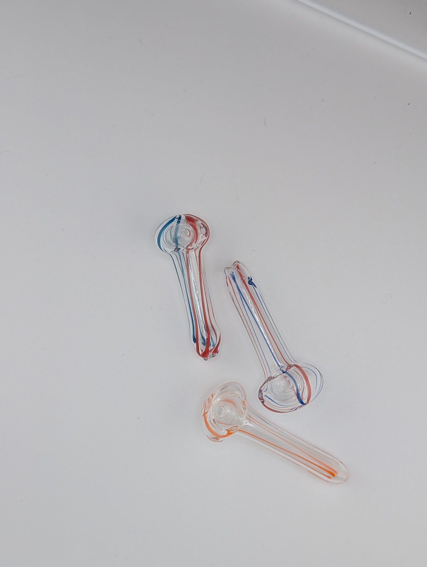 3" Thin Wig Wag Glass Hand Pipe-Assorted Colors