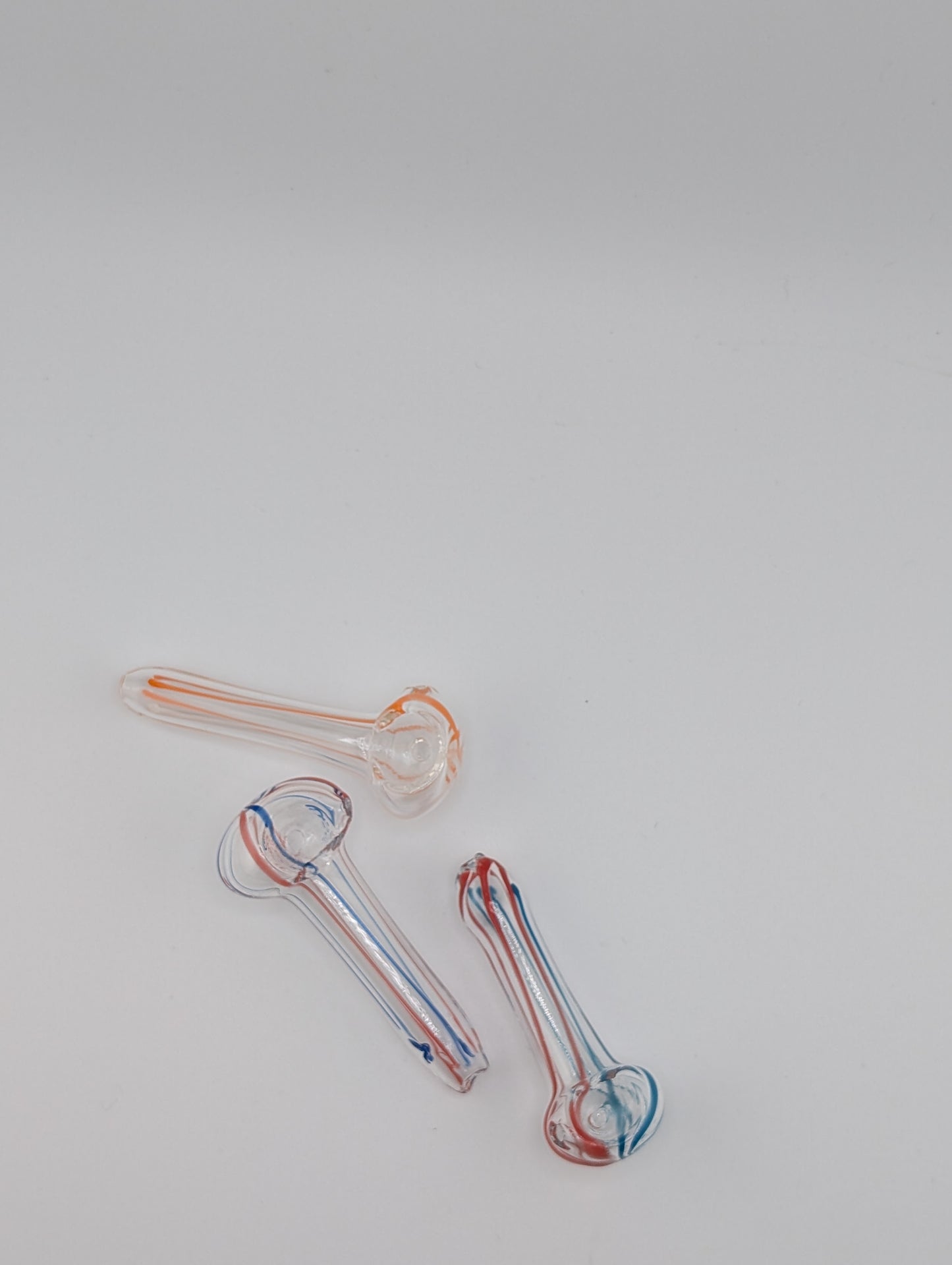 3" Thin Wig Wag Glass Hand Pipe-Assorted Colors