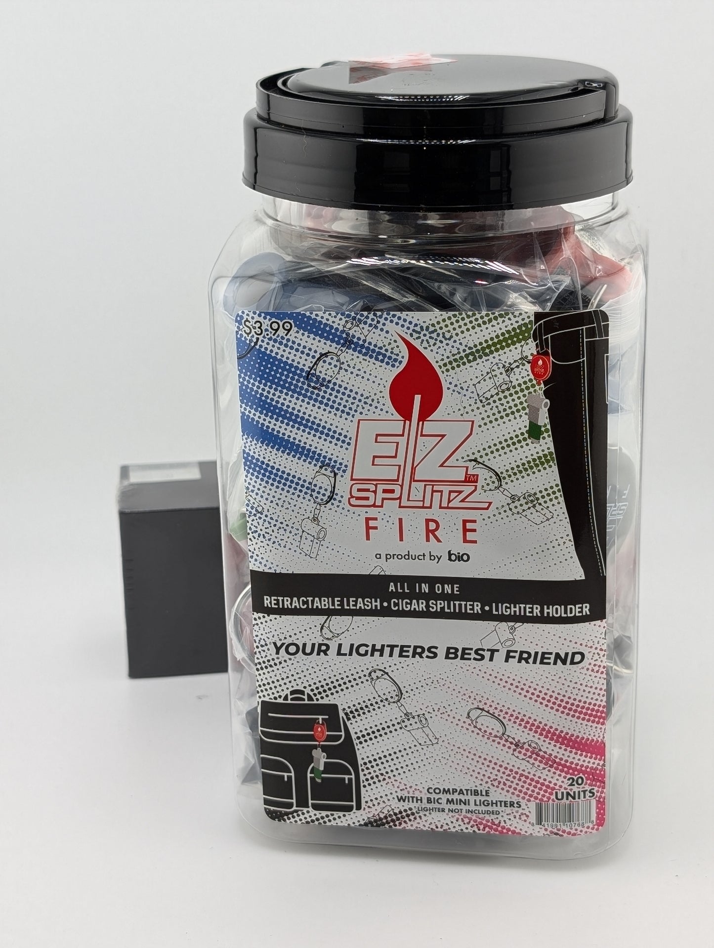 EZ Splitz FIRE Cigarillo Blunt Splitter & Lighter Holder-Assorted Colors