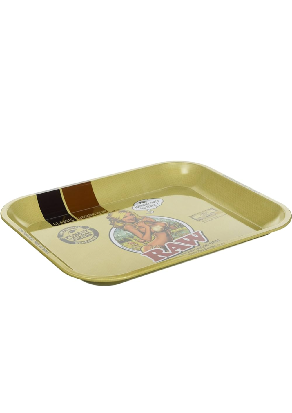 Raw Girl Metal Rolling Tray (large)